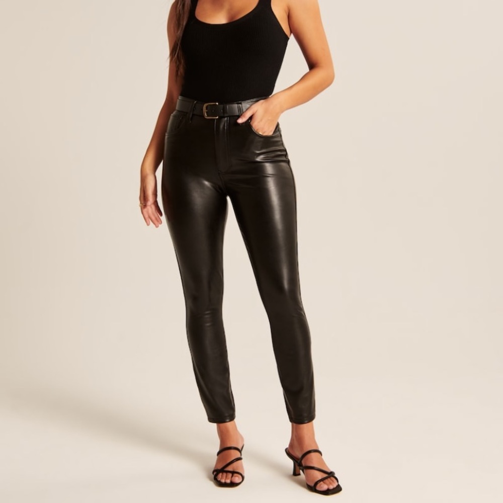 Abercrombie & Fitch Curve Love Vegan Leather Skinny Pants
